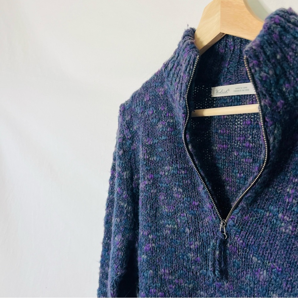 Woolrich Purple Half Zip Marled Knit Sweater - Picture 4 of 12